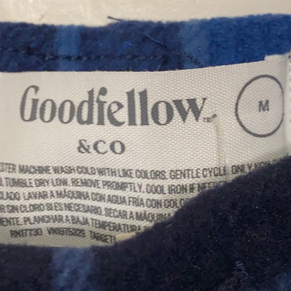 Goodfellows Pajama pants Buffalo Plaid Plush fleece blue black size Medium - Picture 5 of 15